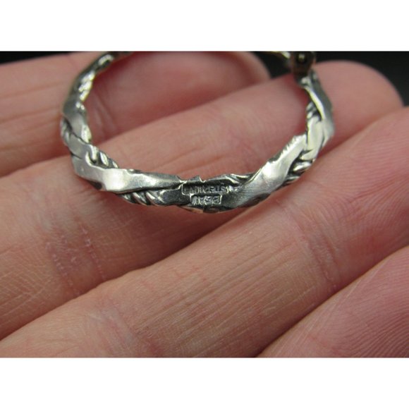 Sterling Silver Concave Circle Pattern Pin Brooch - Picture 4 of 7